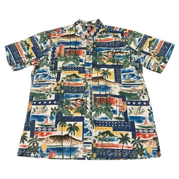 Reyn Spooner Button Down 2018 Christmas Hawaiian Shirt Size Large - Picture 2 of 10